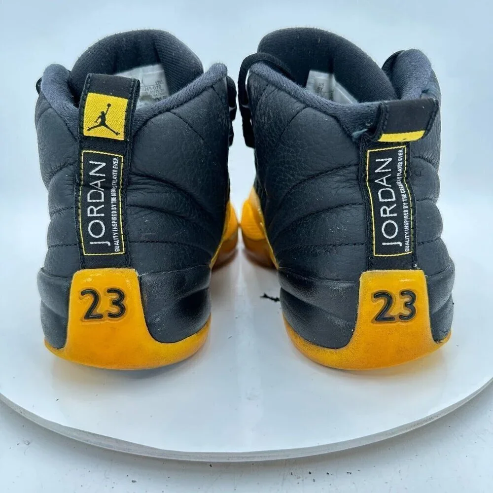 Nike Air Jordan 12 Youth Size 6Y Women 7.5 153265-070 University Gold Black Shoe